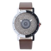 Unisex Wrist Watch PU Leather with Glass & Stainless Steel & Zinc Alloy plated Life water resistant & adjustable Length Approx 9 Inch Sold By PC