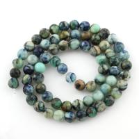 Blauer Speckle-Stein Perle, rund, verschiedene Größen vorhanden, Bohrung:ca. 1mm, verkauft per ca. 15.5 ZollInch Strang