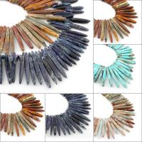 Impression Jasper Beads, more colors for choice, 5x19mm-5x58mm, Hole:Approx 1mm, Sold Per Approx 15.5 Inch Strand