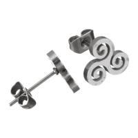 Stainless Steel Stud Earrings, for woman, original color, 9x8.50mm, 12Pairs/Lot, Sold By Lot