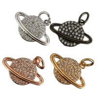 Cubic Zirconia Micro Pave Brass Pendant, plated, micro pave cubic zirconia, more colors for choice, 17x12x5mm, Hole:Approx 3mm, 20PCs/Lot, Sold By Lot