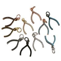 Cubic Zirconia Micro Pave Brass Pendant, Plier, plated, micro pave cubic zirconia, more colors for choice, 11x18x2mm, Hole:Approx 3mm, 20PCs/Lot, Sold By Lot