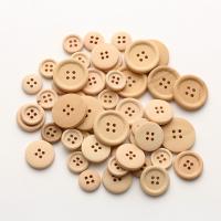 Wood 4-Hole Button, durable & Unisex & different size for choice, 100PCs/Lot, Sold By Lot