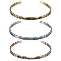 Stainless Steel Bangle, plated, with letter pattern & for woman, more colors for choice, 4mm, Inner Diameter:Approx 62mm, Sold By PC