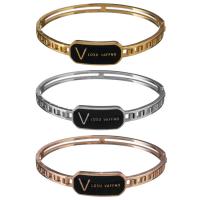 Stainless Steel Bangle, with Resin, plated, with roman number & for woman, more colors for choice, 11mm, 5mm, Inner Diameter:Approx 59mm, Sold By PC