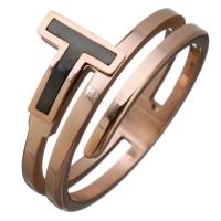 Stainless Steel Finger Ring, with Resin, rose gold color plated, different size for choice & for woman, 11mm, Sold By PC
