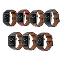 Leather Watch Band, with Stainless Steel, black ionic, durable & for apple watch & different size for choice, more colors for choice, Length:Approx 8 Inch, Sold By PC