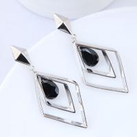 Brass Drop Earring, platinum plated, for woman, nickel, lead & cadmium free, 52x22mm, Sold By Pair
