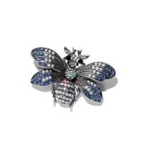 Zinc Alloy Brooches Bee gun black plated for woman & with rhinestone nickel lead & cadmium free Sold By PC