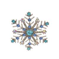 Zinc Alloy Brooches Snowflake silver color plated for woman & with rhinestone nickel lead & cadmium free Sold By PC