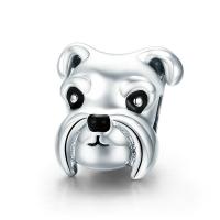 Thailand Sterling Sølv European Bead, Hund, uden trold & emalje, 11x12mm, Solgt af PC