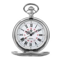 سبائك الزنك ساعة الجيب, مع زجاج, لون الفضة مطلي, تطور سلسلة البيضاوي & للرجل & للماء & luminated, 40.5x10mm, طول تقريبا 13.7 بوصة, تباع بواسطة PC