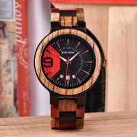 Reloj de Pulsera para Hombre, madera, con Vidrio & acero inoxidable, iónico negro, impermeable, 44x11.5mm, longitud aproximado 7.4 Inch, Vendido por UD