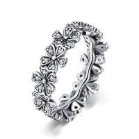 Таиланд стерлингового серебра кольцо, Форма цветка, Мужская & разный размер для выбора & инкрустированное микро кубического циркония, 6mm, продается PC