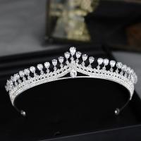 Bridal Tiaras, Tibetan Style, with Crystal, silver color plated, for bridal & faceted, lead & cadmium free, 230x40mm, Sold By PC