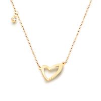 Stainless Steel Jewelry Necklace 316L Stainless Steel with 2inch extender chain Heart plated oval chain & for woman & with rhinestone 20mm Sold Per Approx 15.7 Inch Strand