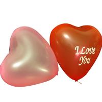caoutchouc Ballon, coeur, avec le motif de lettre, couleurs mélangées, 250x300mm, 500PC/lot, Vendu par lot