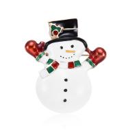 Zinc Alloy Brooch Snowman gold color plated Christmas jewelry & for woman & enamel lead & cadmium free Sold By PC