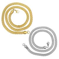 Nerezová ocel řetěz náhrdelník, Nerez, unisex & obrubník řetěz, více barev na výběr, 6mm, Prodáno za Cca 20.5 inch Strand