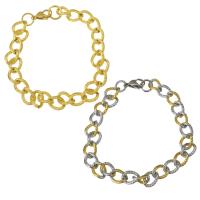 Κοσμήματα από ανοξείδωτο χάλυβα βραχιόλι, Από ανοξείδωτο χάλυβα, επιχρυσωμένο, για άνδρες και γυναίκες & συστροφή οβάλ αλυσίδα, περισσότερα χρώματα για την επιλογή, 12x9mm, Sold Per Περίπου 8.5 inch Strand