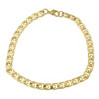 Stainless Steel Jewelry Bracelet gold color plated Unisex & curb chain Sold Per Approx 9 Inch Strand