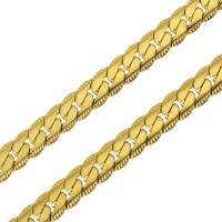 Stainless Steel Chain Necklace, gold color plated, Unisex & curb chain, 7.50mm, Sold Per Approx 24 Inch Strand