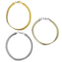 Bijoux bracelet en acier inoxydable, Placage, unisexe & chaîne de gourmette, plus de couleurs à choisir, 5.50mm, Vendu par Environ 9 pouce brin