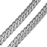 Stainless Steel Chain halskæde, Unisex & bremse kæde, oprindelige farve, 7mm, Solgt Per Ca. 24 inch Strand