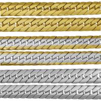 Stainless Steel Chain halskæde, forgyldt, Unisex & bremse kæde, 7mm, Solgt Per Ca. 24 inch Strand