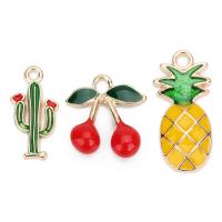 Zinc Alloy Enamel Pendants gold color plated lead & cadmium free Approx 1-2mm Sold By Bag