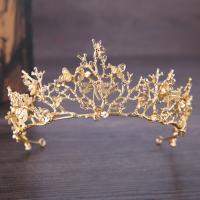 Bridal Tiaras Zinc Alloy gold color plated for bridal & with rhinestone lead & cadmium free Sold By PC