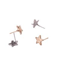 Brass Earring Post Component, sterling silver post pin, Star, plated, for woman, more colors for choice, nickel, lead & cadmium free, 11mm, Hole:Approx 0.5mm, 20PCs/Lot, Sold By Lot
