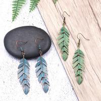 Zinc Alloy Drop Earrings Leaf plated for woman nickel lead & cadmium free Sold By Pair