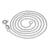 925 Sterling Silver Necklace Chain, different length for choice & ball chain, 1mm, Sold By Strand