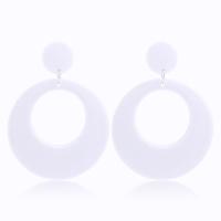Acetate Drop Earring stainless steel post pin Donut for woman Sold By Pair