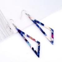 Acrylic Jewelry Earring, iron earring hook, Triangle, for woman, more colors for choice, 20x66mm, Sold By Pair
