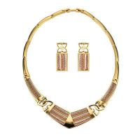 Zink Alloy Jewelry Sets, örhänge & halsband, plated, bar kedja & för kvinna, nickel, bly och kadmium gratis, 13x34mm, Längd Ca 18 inch, Säljs av Ställ