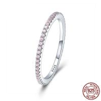 Thailand Sterling Silver Finger Ring with 1.57lnch extender chain & for woman & with cubic zirconia 1.50mm Sold By PC