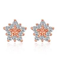 Brass Stud Earring plated micro pave cubic zirconia & for woman nickel lead & cadmium free Sold By Pair