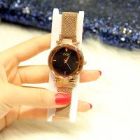 Women Wrist Watch Stainless Steel with Glass Japanese watch movement starry design & for woman & waterproof plated Flat Round Approx 8.6 Inch  Sold By PC