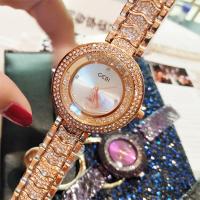 Reloj de Pulsera de Mujeres, acero inoxidable, Redondo aplanado, chapado, para mujer & impermeable & con diamantes de imitación, más colores para la opción, 38x8mm, longitud:aproximado 8.6 Inch, Vendido por UD