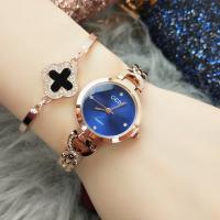 Women Wrist Watch, Stainless Steel, with Glass, Flat Round, plated, for woman & waterproof & with rhinestone, more colors for choice, 24x7mm, Length:Approx 8.6 Inch, Sold By PC