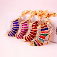 Zinc Alloy Key Chain Shoes gold color plated enamel & with rhinestone Sold By PC