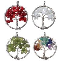 Brass Pendant with Gemstone silver color plated Approx 4mm Sold By PC