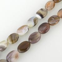 Natürliche Botswana Achat Perlen, flachoval, 16x12x5mm, Bohrung:ca. 1.5mm, ca. 25PCs/Strang, verkauft per ca. 16 ZollInch Strang
