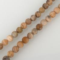Mondstein Perlen, rund, verschiedene Größen vorhanden & satiniert, Bohrung:ca. 1mm, verkauft per ca. 15 ZollInch Strang
