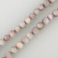 Lila Lithiumstein Perle, rund, verschiedene Größen vorhanden & satiniert, Bohrung:ca. 1mm, verkauft per ca. 15.5 ZollInch Strang