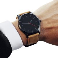 Hommes montre-bracelet, Cuir, avec verre, acier inoxydable fermoir bande de montre, Placage, pour homme & imperméable & givré, plus de couleurs à choisir, 25mm, Longueur Environ 9 pouce, Vendu par PC