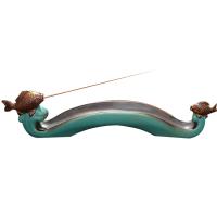 Traditional Ceramic Inserted Burner Incense Seat, Porcelain, Imitation Antique, cyan, 290x67x37mm, Sold By PC