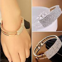 Zinc Alloy Bangle plated for woman & with rhinestone lead & cadmium free Inner Approx 62mm Length Approx 7 Inch Sold By PC